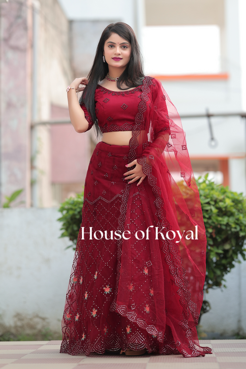 Aarvi Choli - Maroon