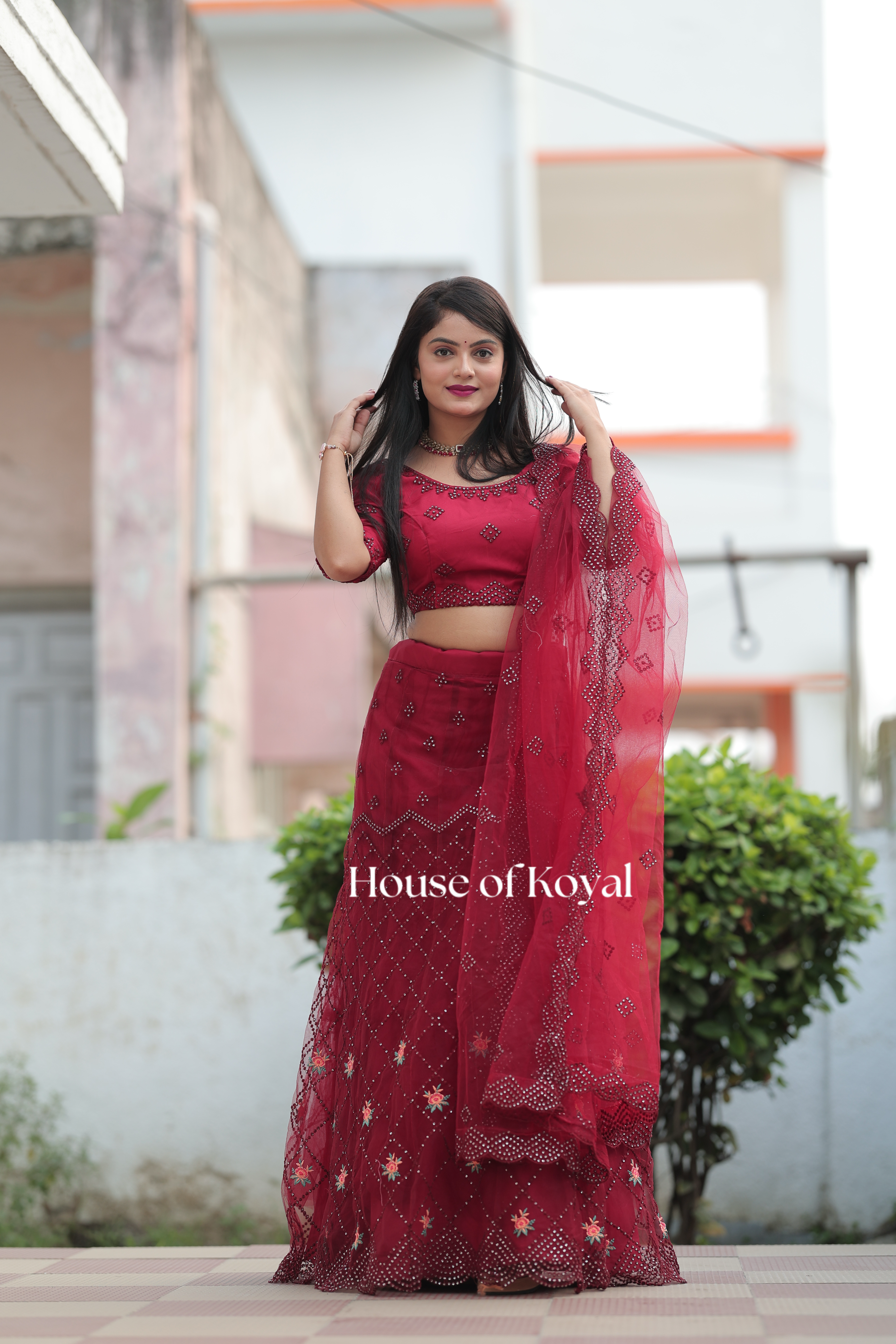 Aarvi Choli - Maroon