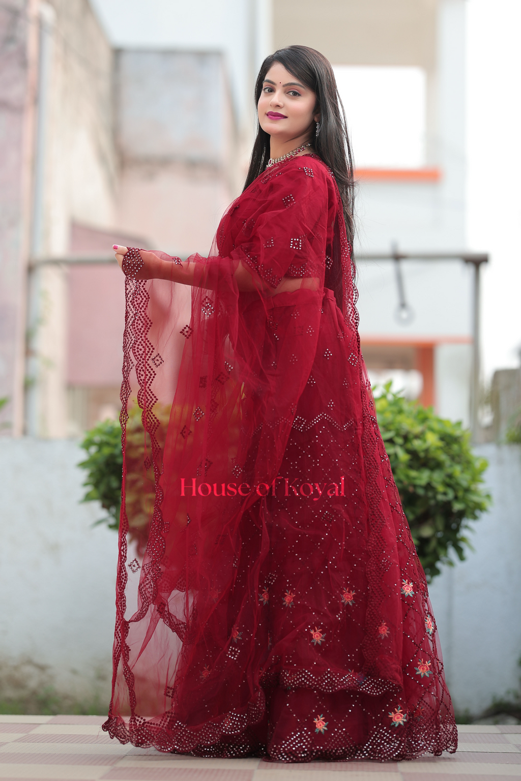 Aarvi Choli - Maroon