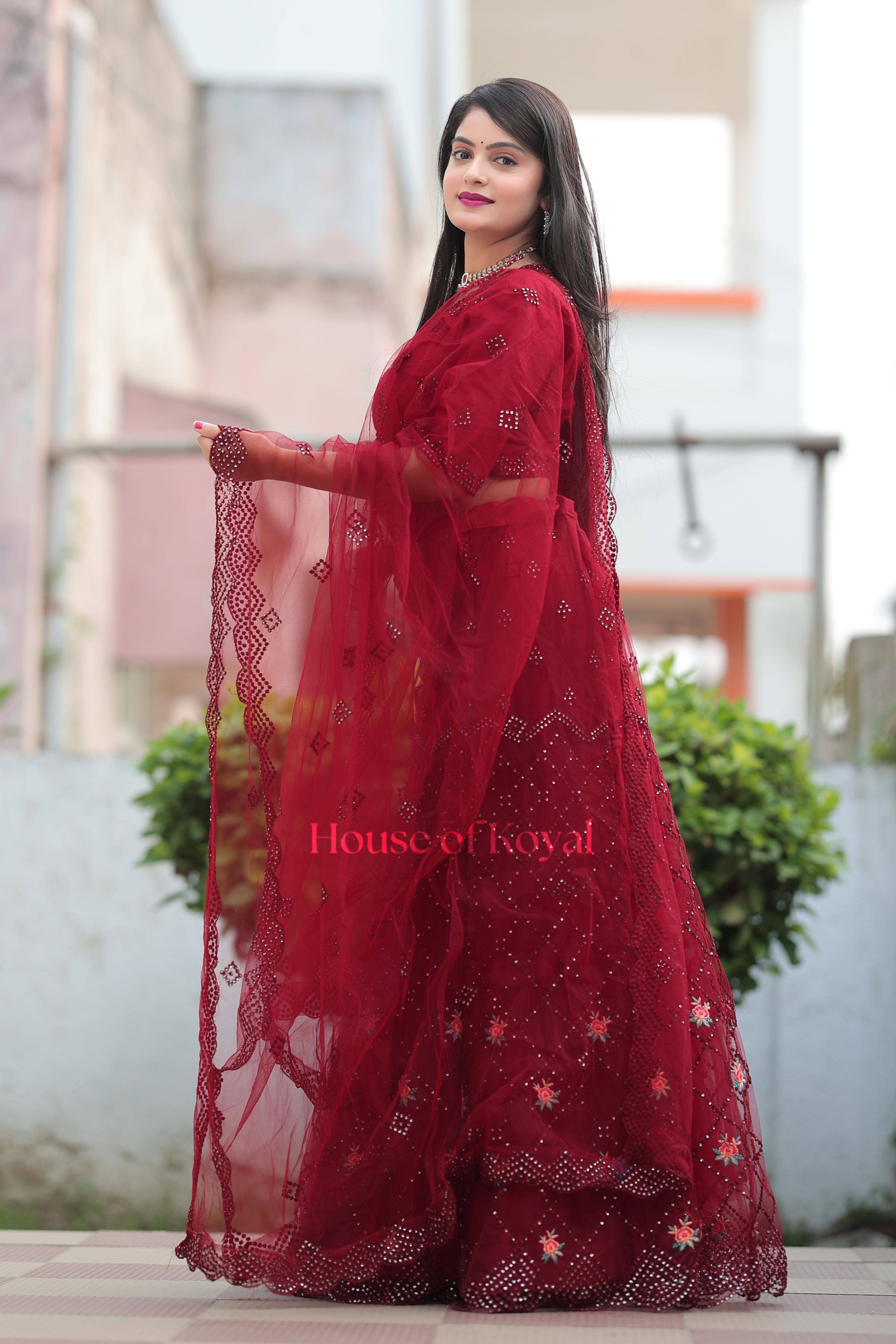 Aarvi Choli - Maroon