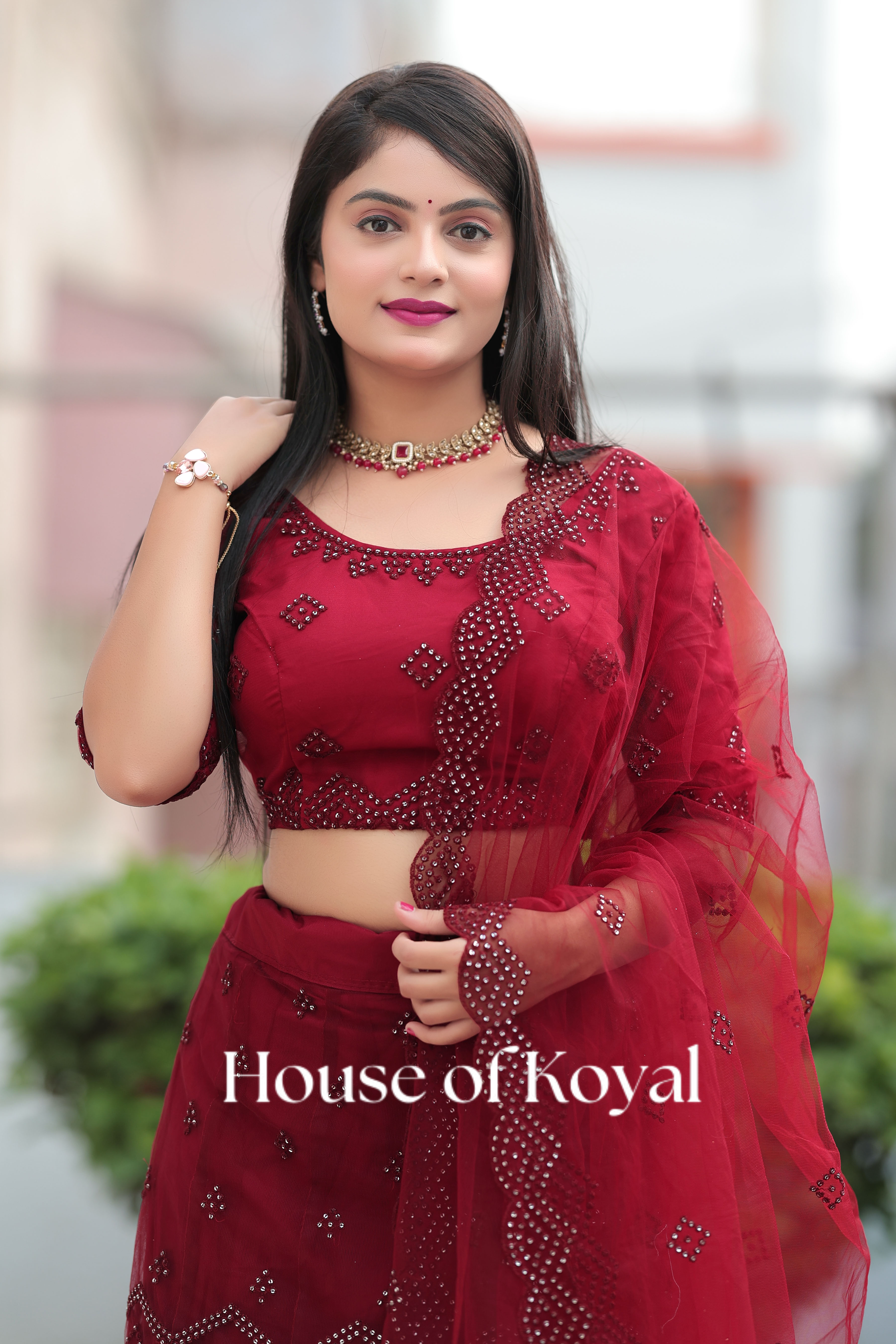 Aarvi Choli - Maroon