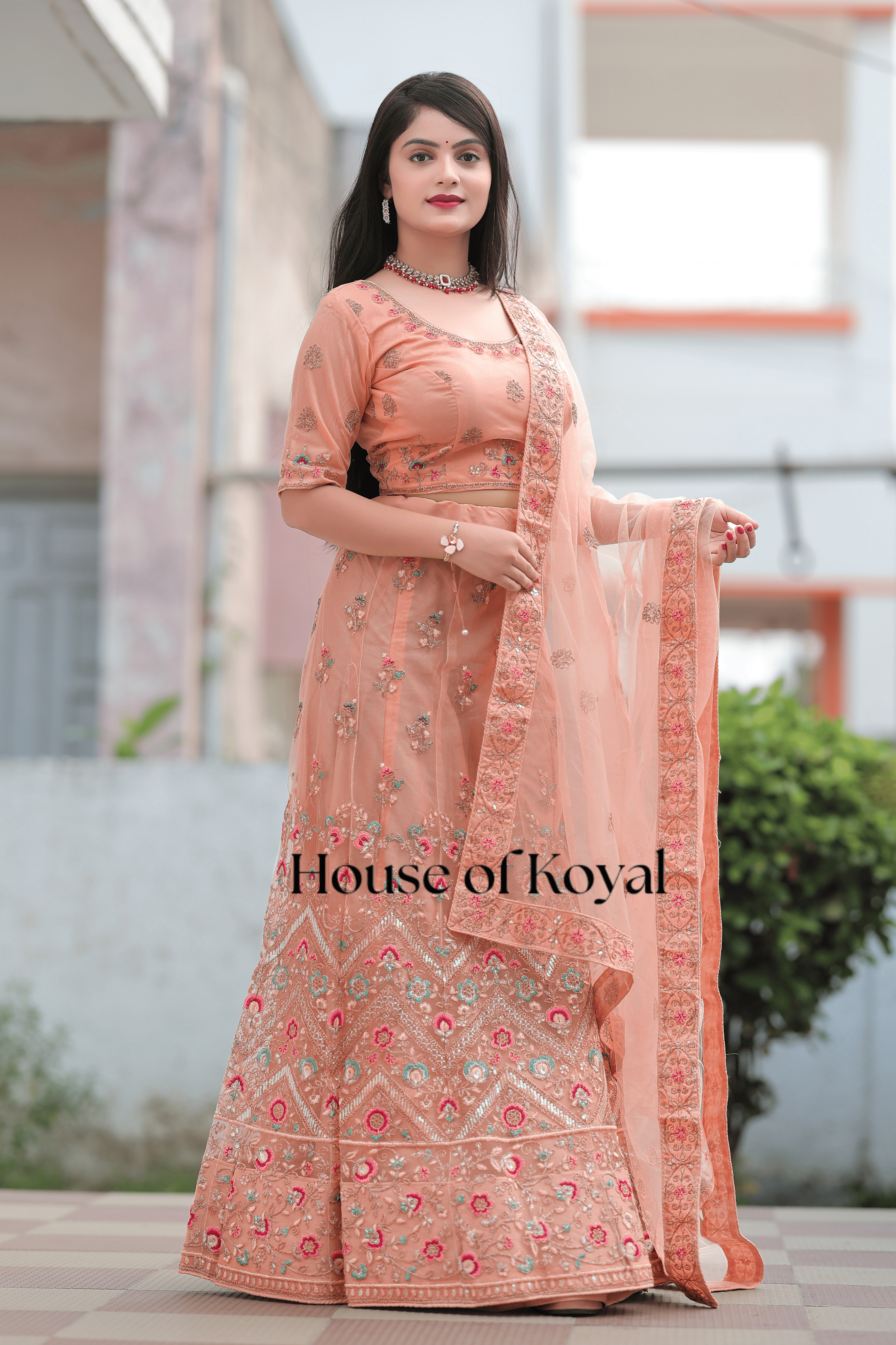 Meira Floral Choli - Gajari