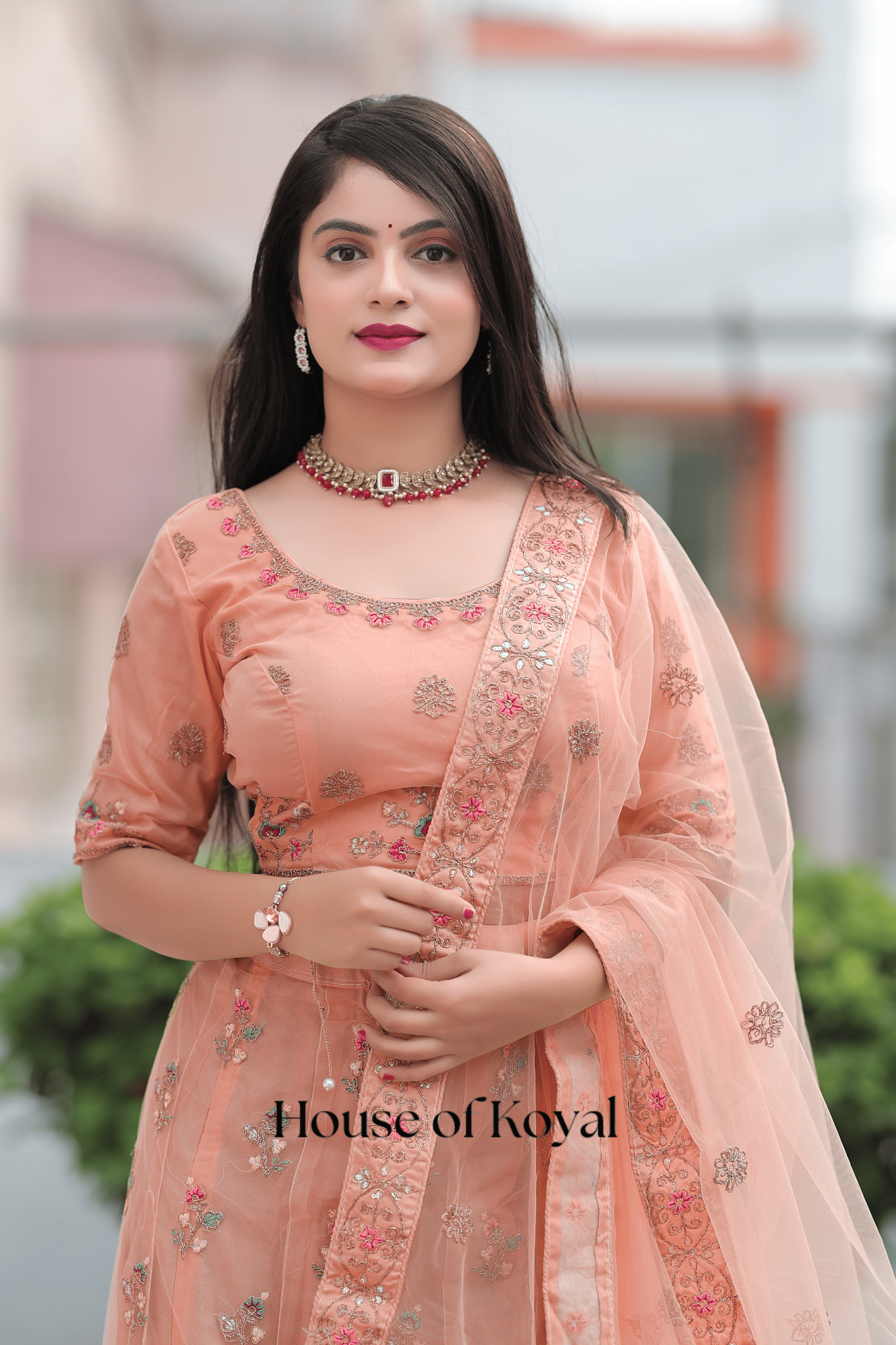 Meira Floral Choli - Gajari