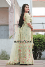 Meira Floral Choli - Light Parrot