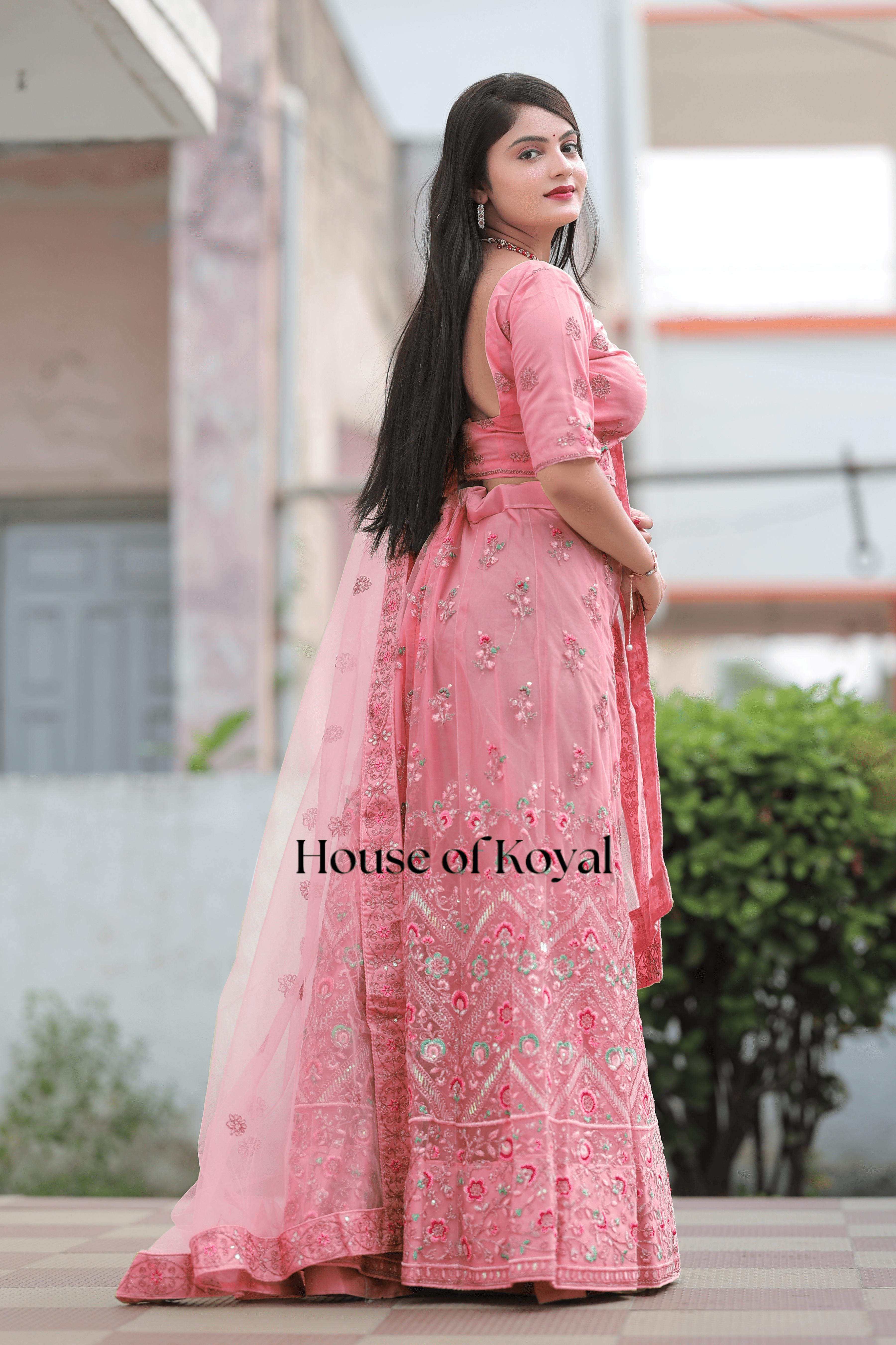 Meira Floral Choli - Pink