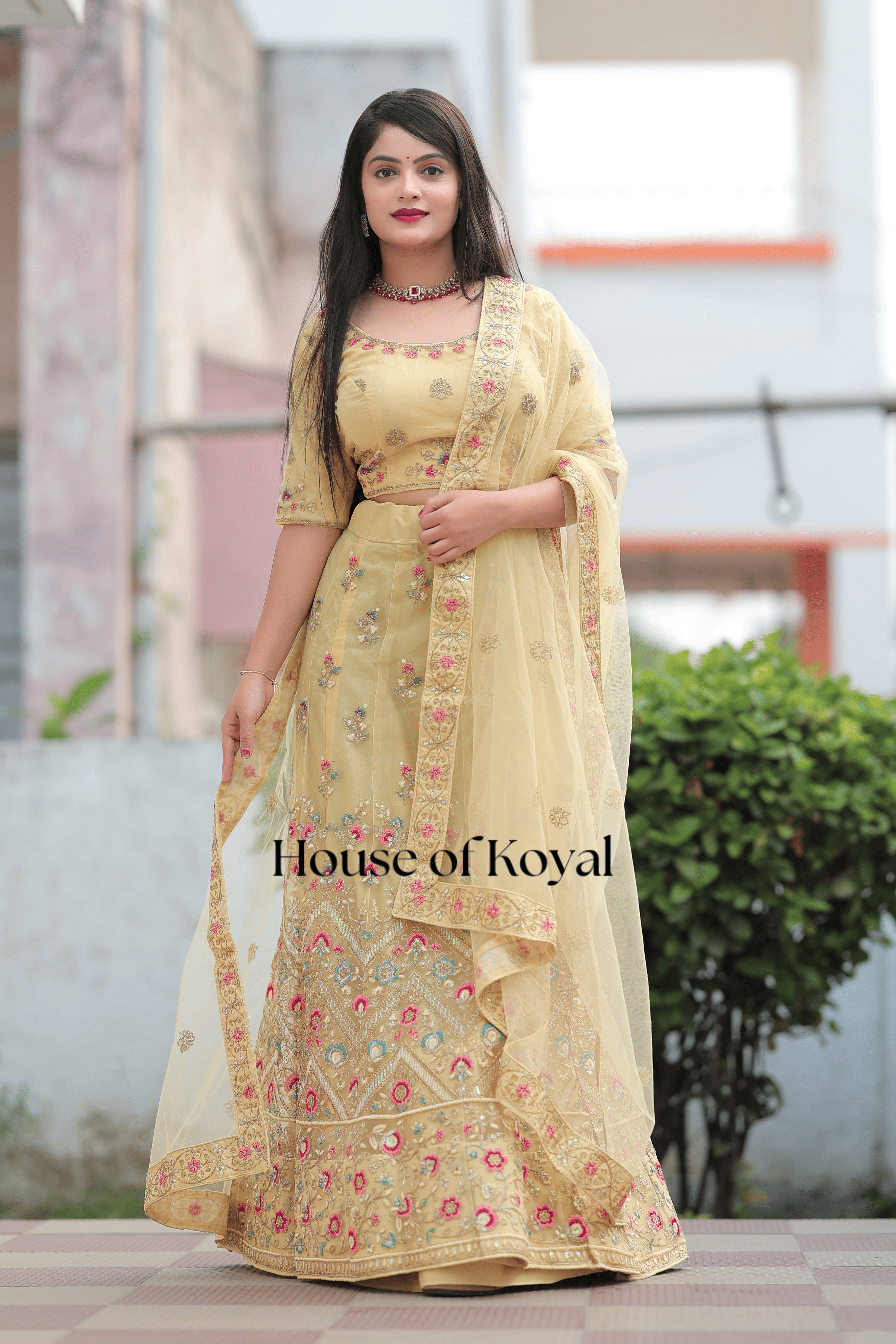 Meira Floral Choli – Yellow