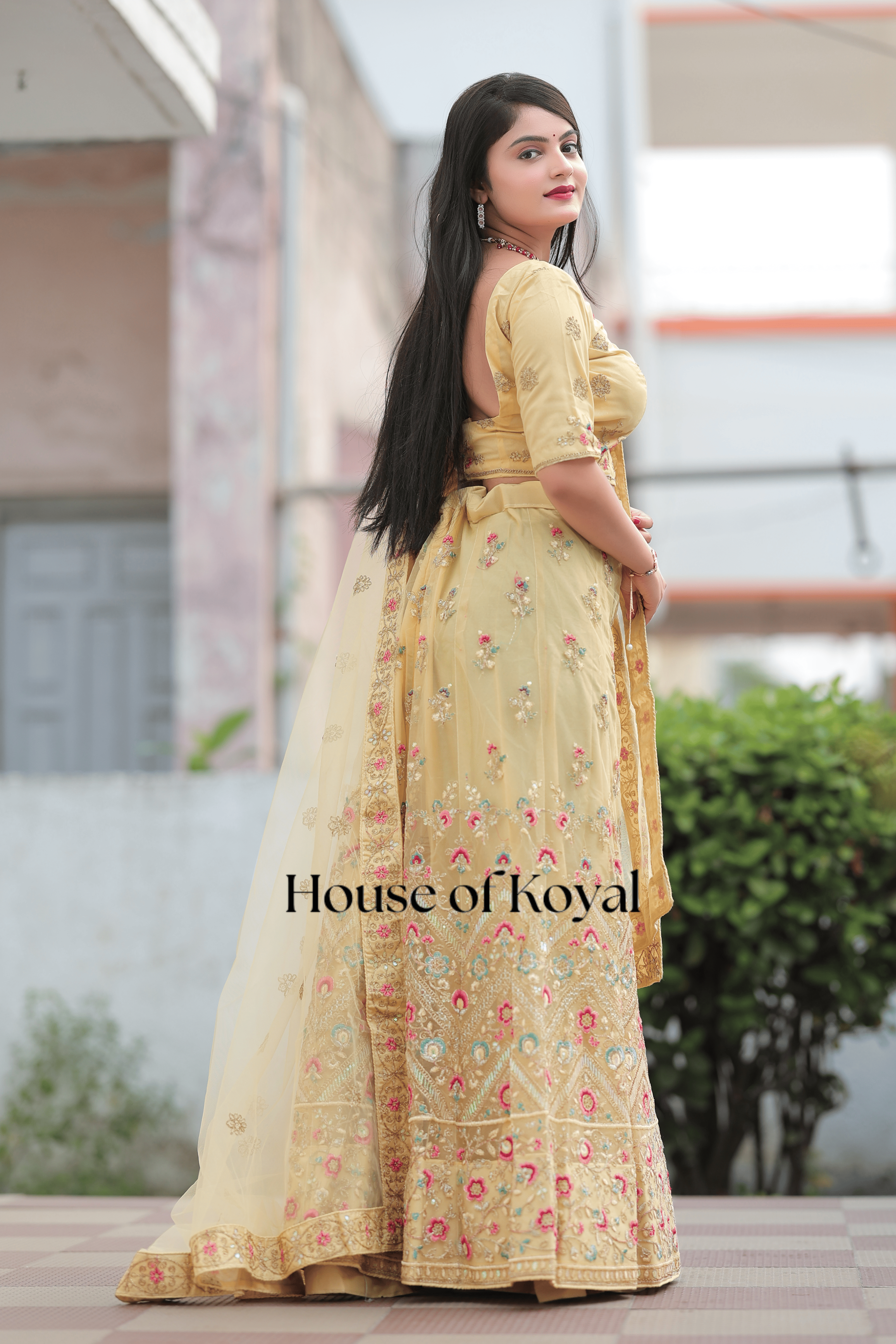 Meira Floral Choli – Yellow