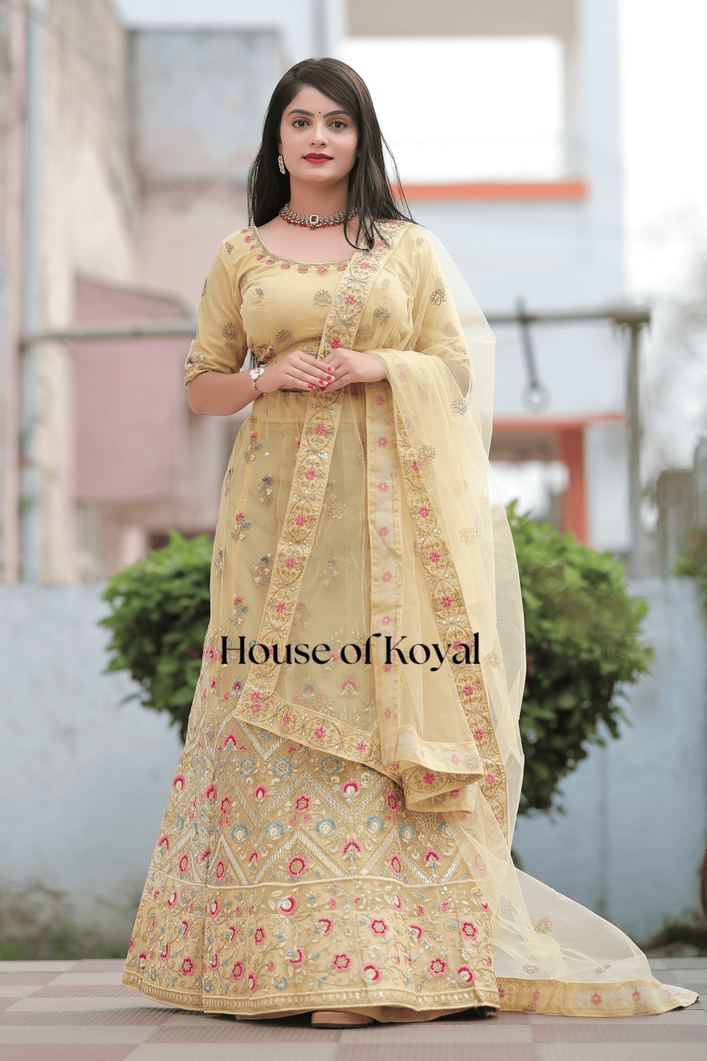 Meira Floral Choli – Yellow
