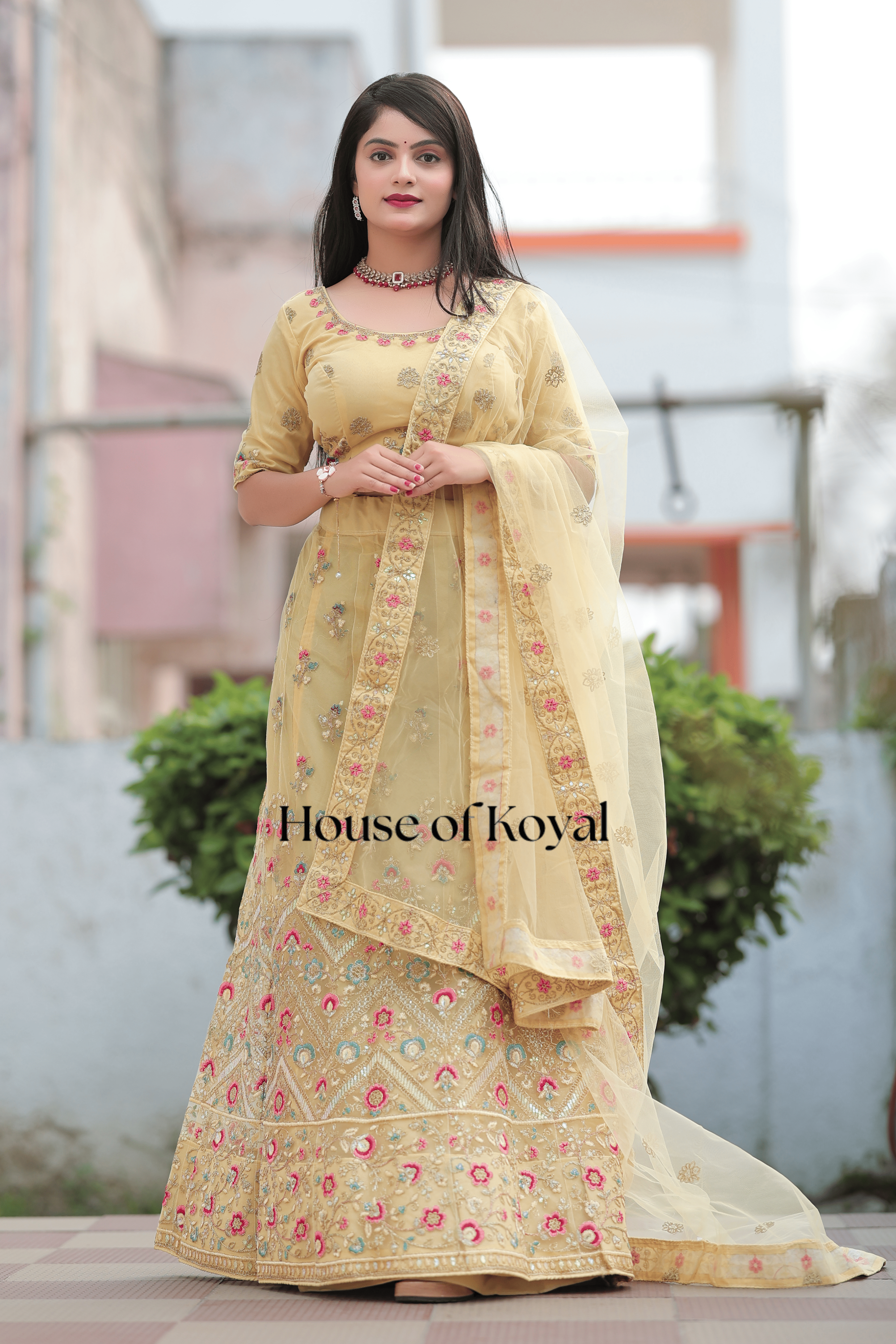 Meira Floral Choli – Yellow
