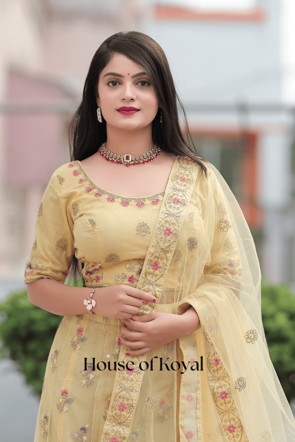 Meira Floral Choli – Yellow