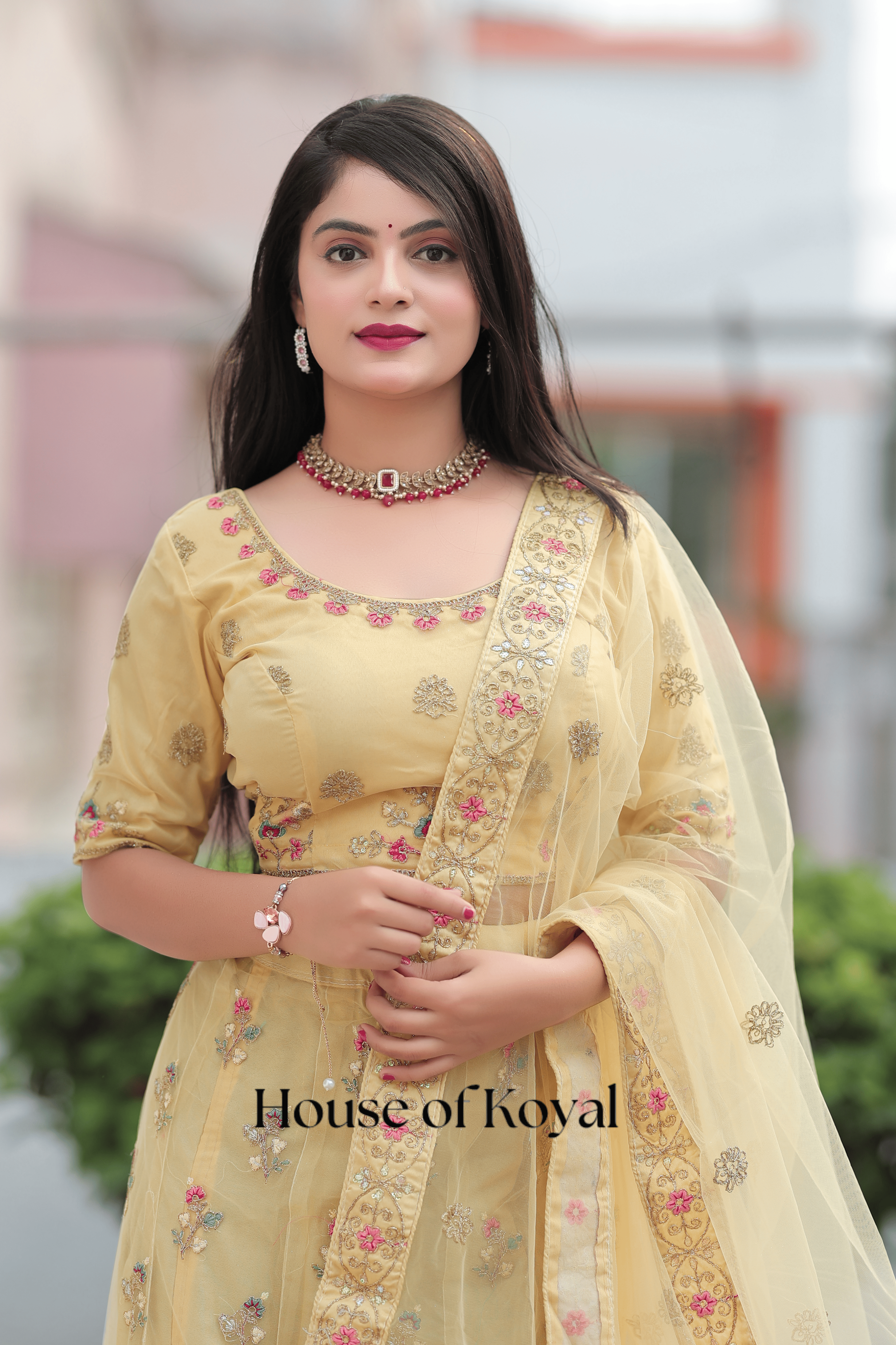 Meira Floral Choli – Yellow