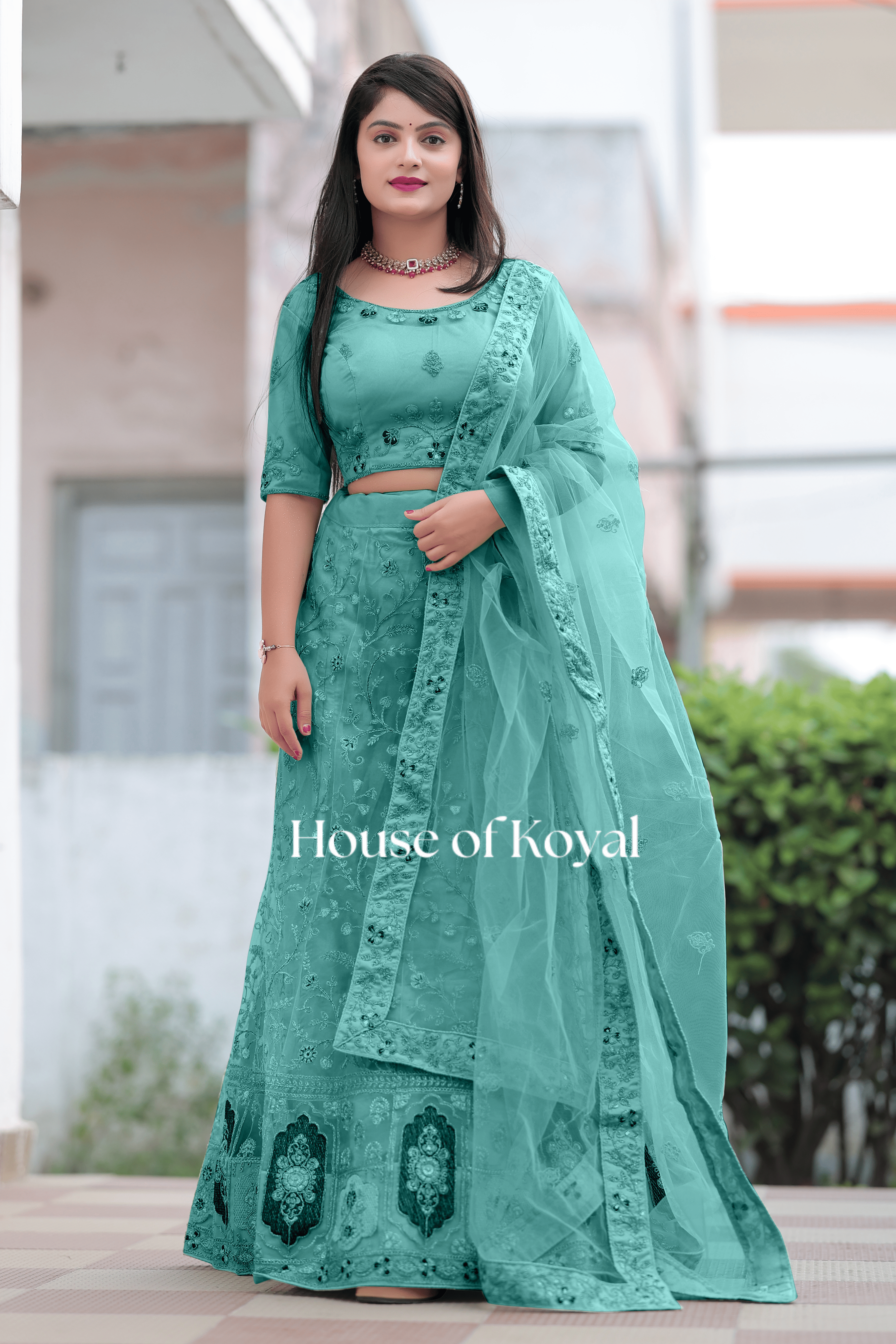 Nayra Choli - Dark Green