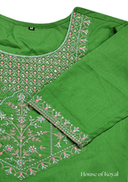 Anvi Green Embroidered Kurti