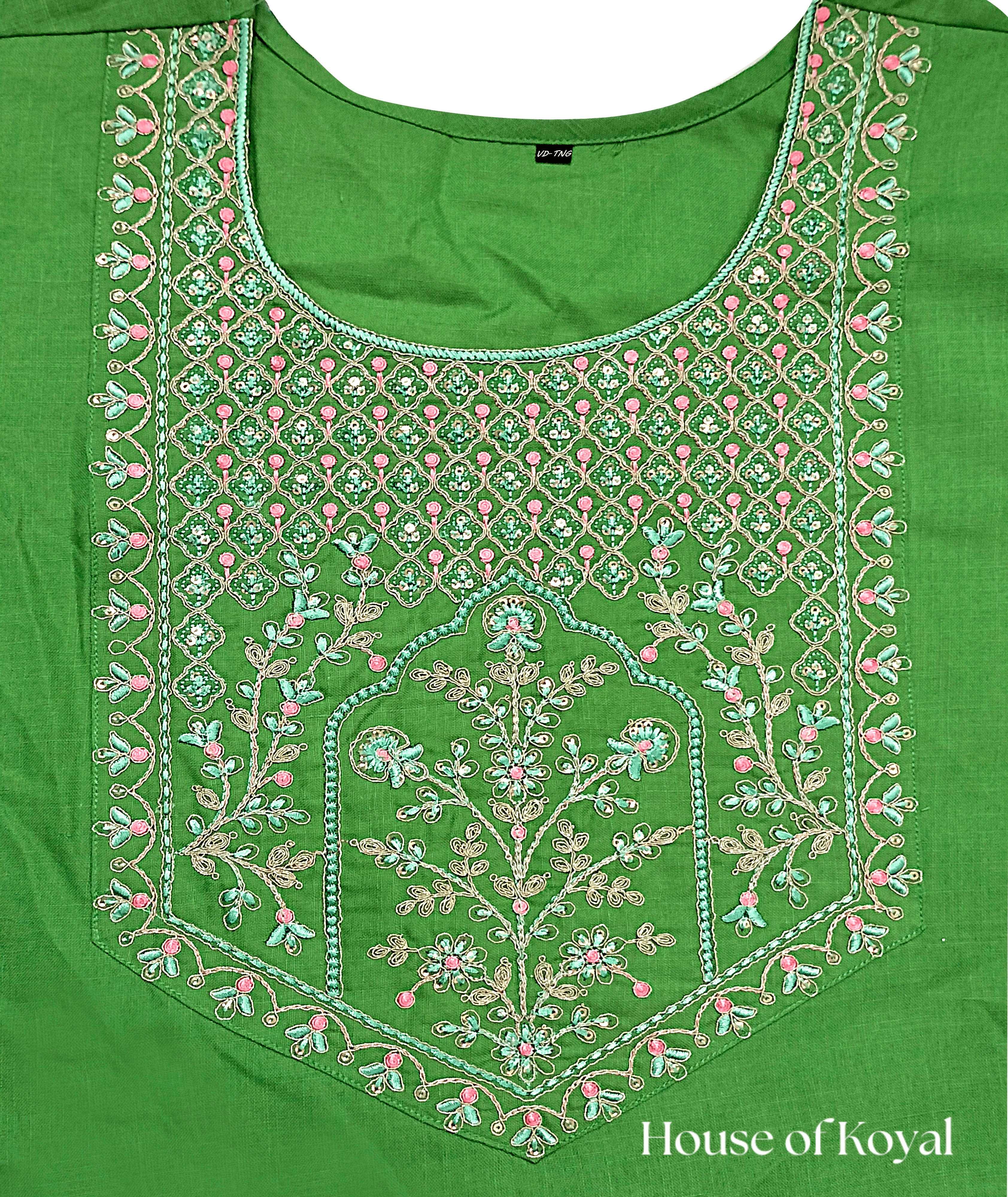 Anvi Green Embroidered Kurti