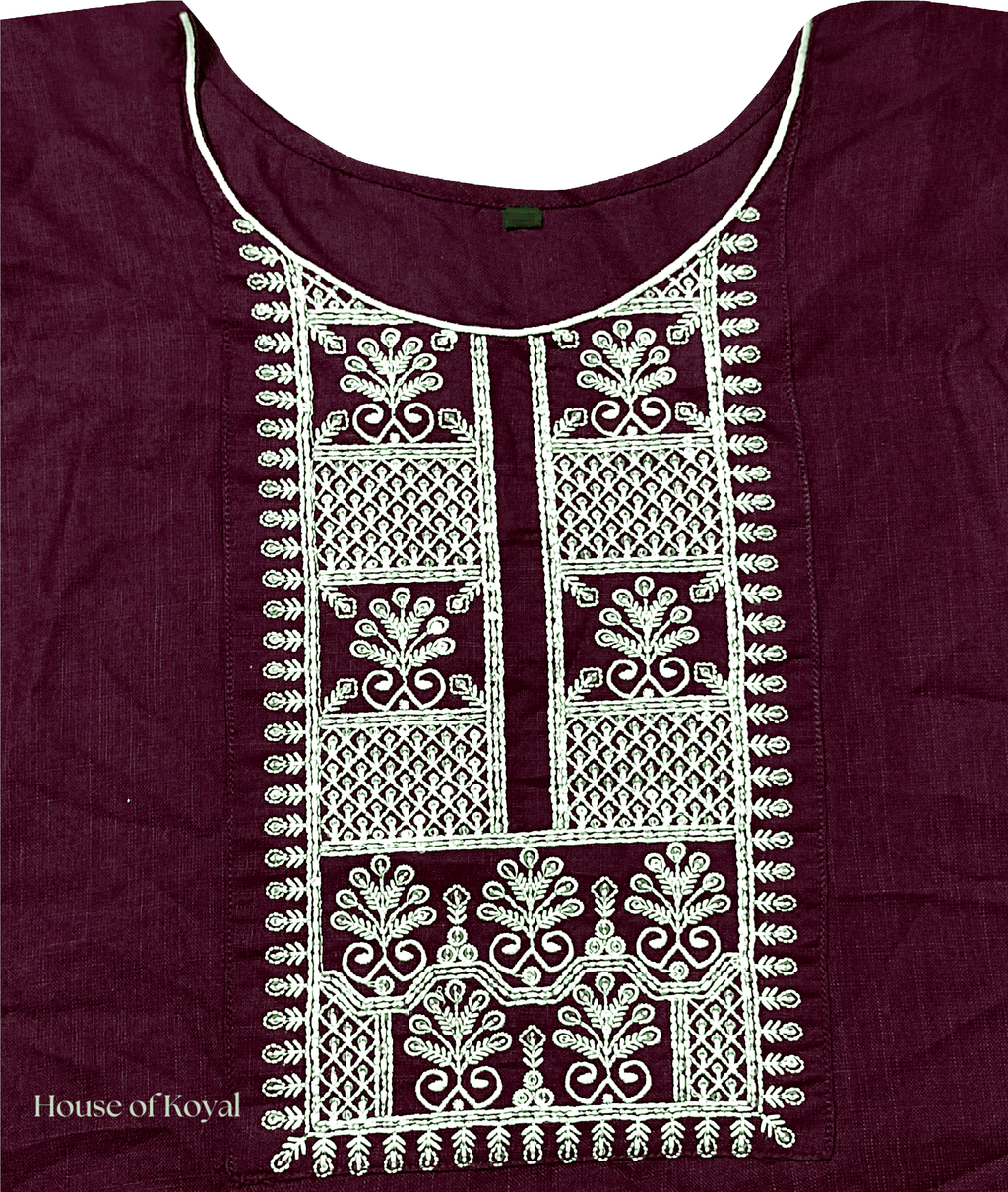 Ruhani Maroon Embroidered Kurti