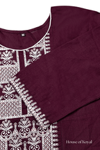 Ruhani Maroon Embroidered Kurti