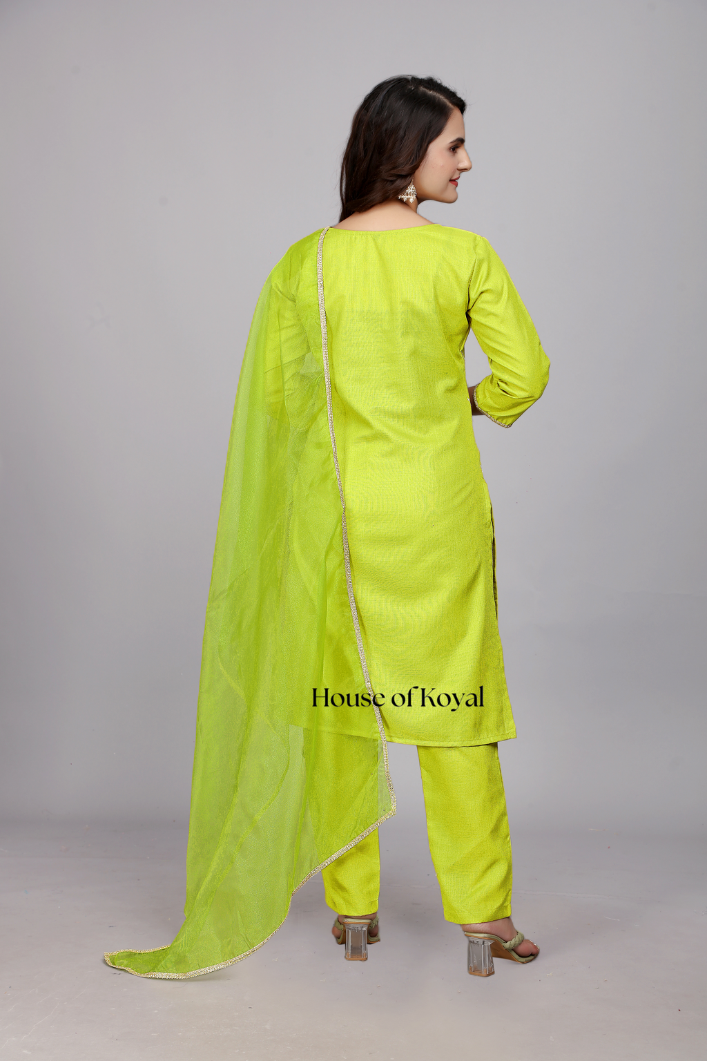 Parisha Popati (Parrot Green) Embroidered Kurti
