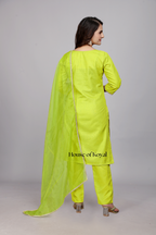 Parisha Popati (Parrot Green) Embroidered Kurti