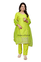 Parisha Popati (Parrot Green) Embroidered Kurti