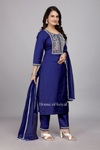 Samira Blue Embroidered Kurti