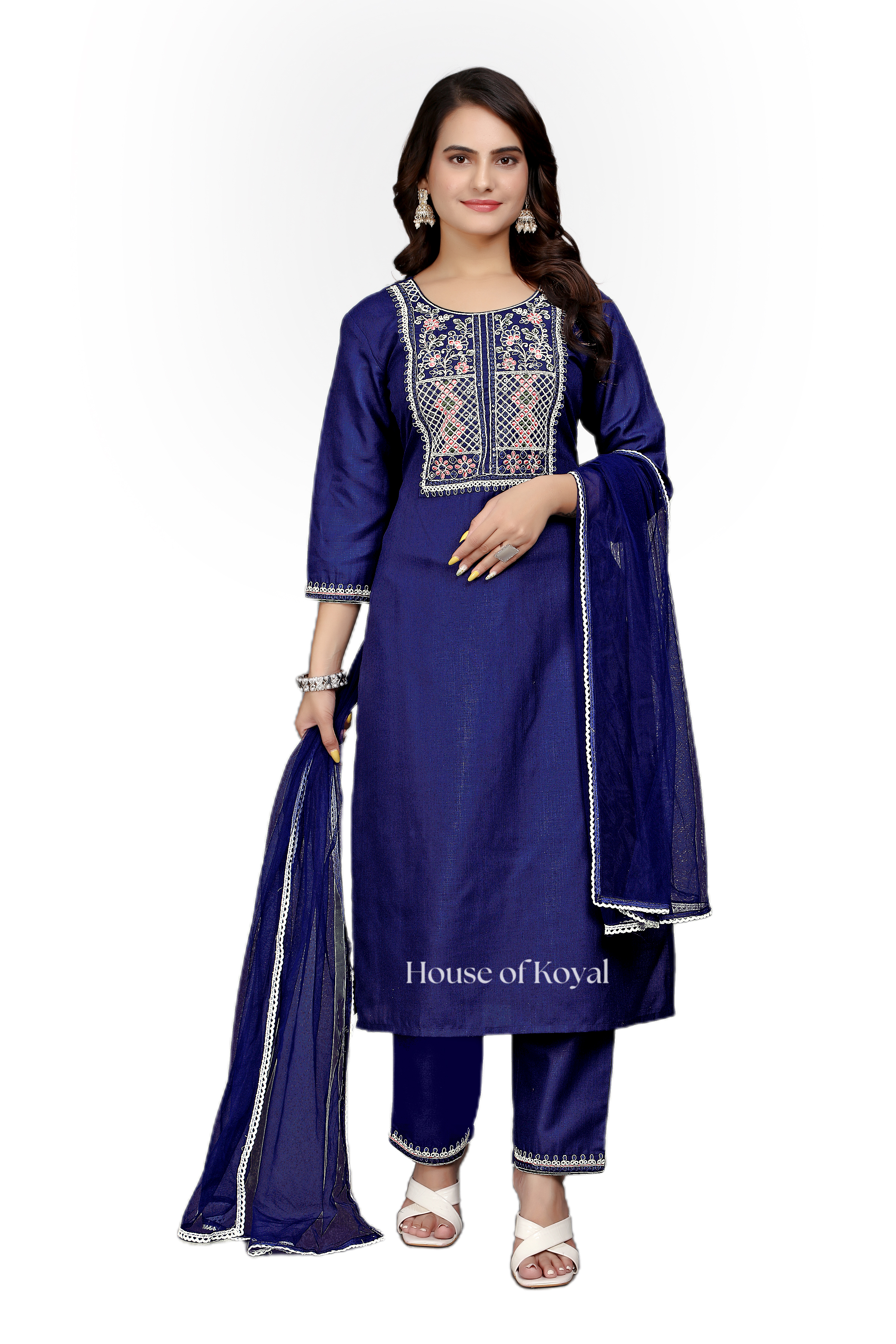 Samira Blue Embroidered Kurti