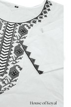 Ivana White Embroidered Kurti
