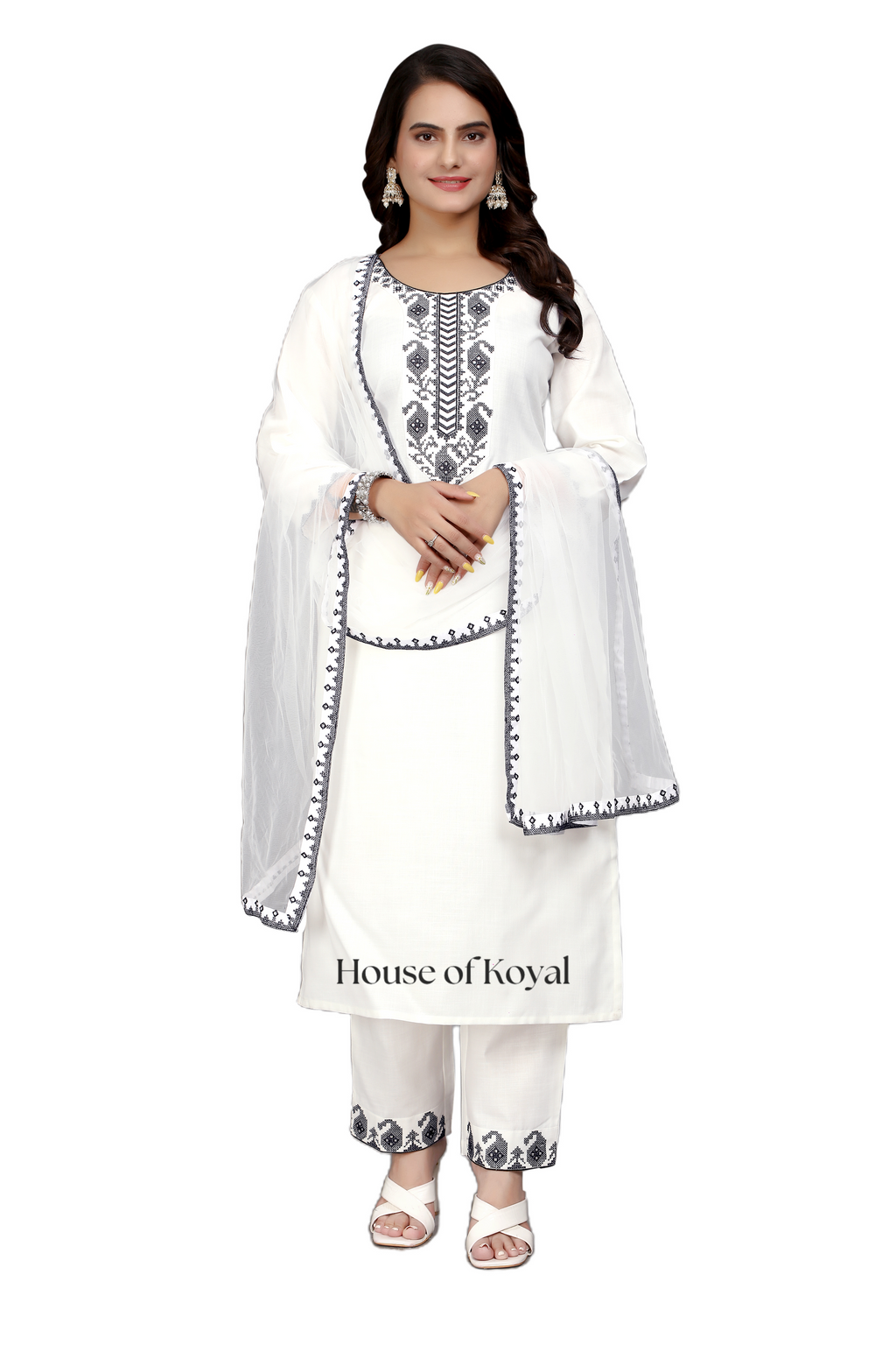 Ivana White Embroidered Kurti