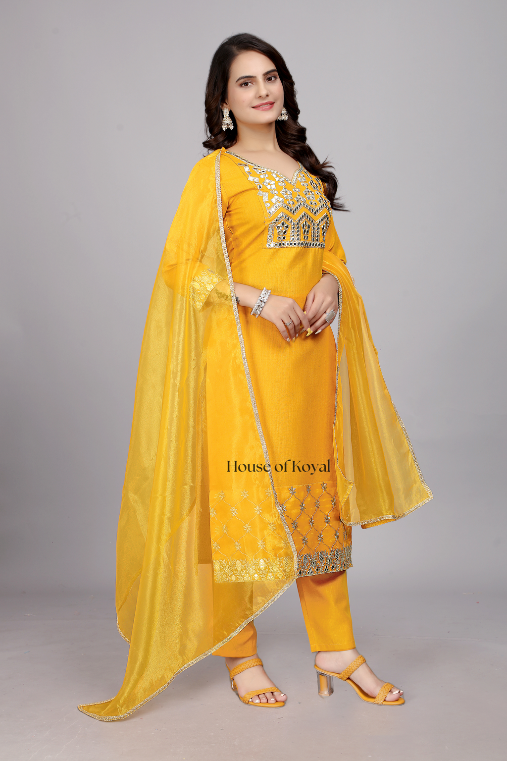 Vaani Yellow Embroidered Kurti