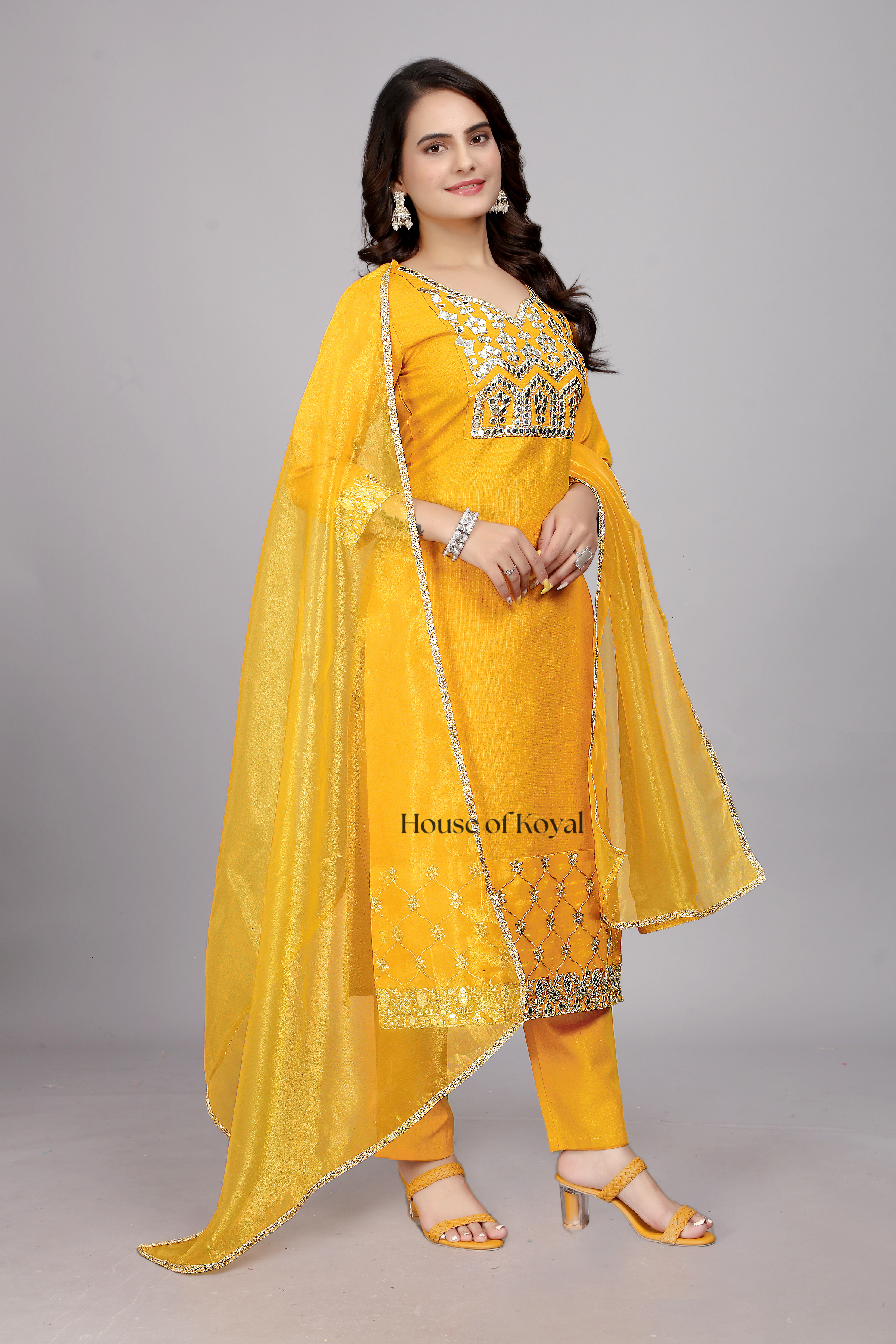 Vaani Yellow Embroidered Kurti