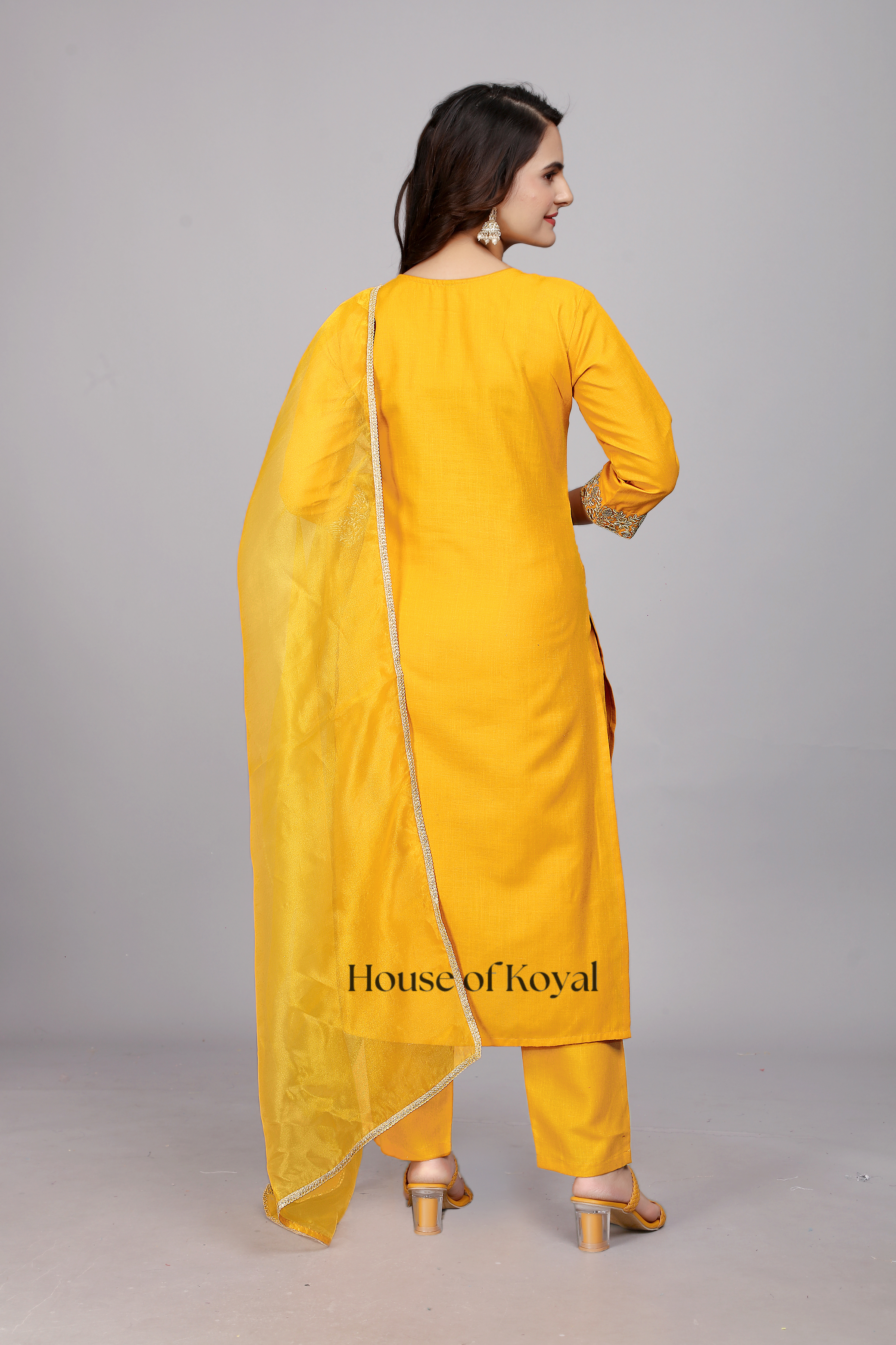 Vaani Yellow Embroidered Kurti